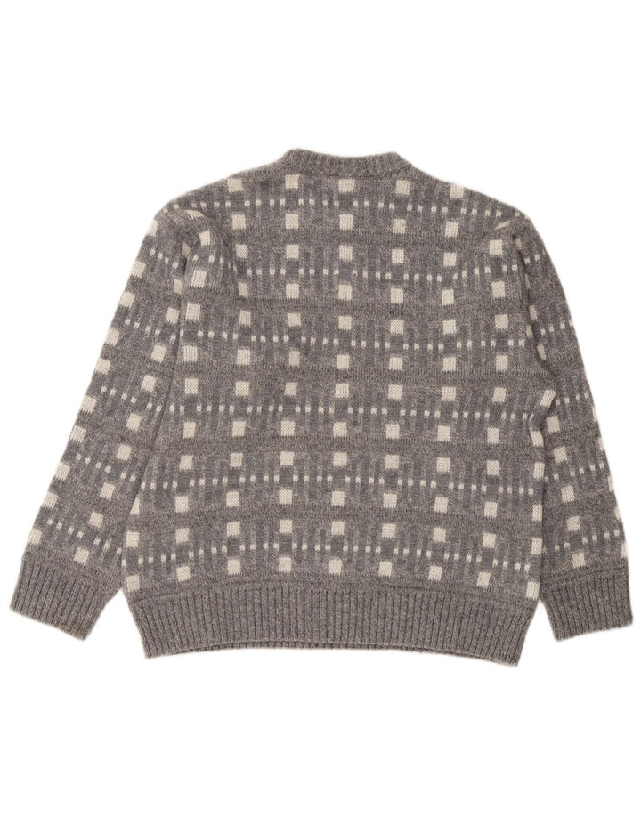 Rasica Herre Crew Neck Jumper Sweater Stor Grå Geometrisk