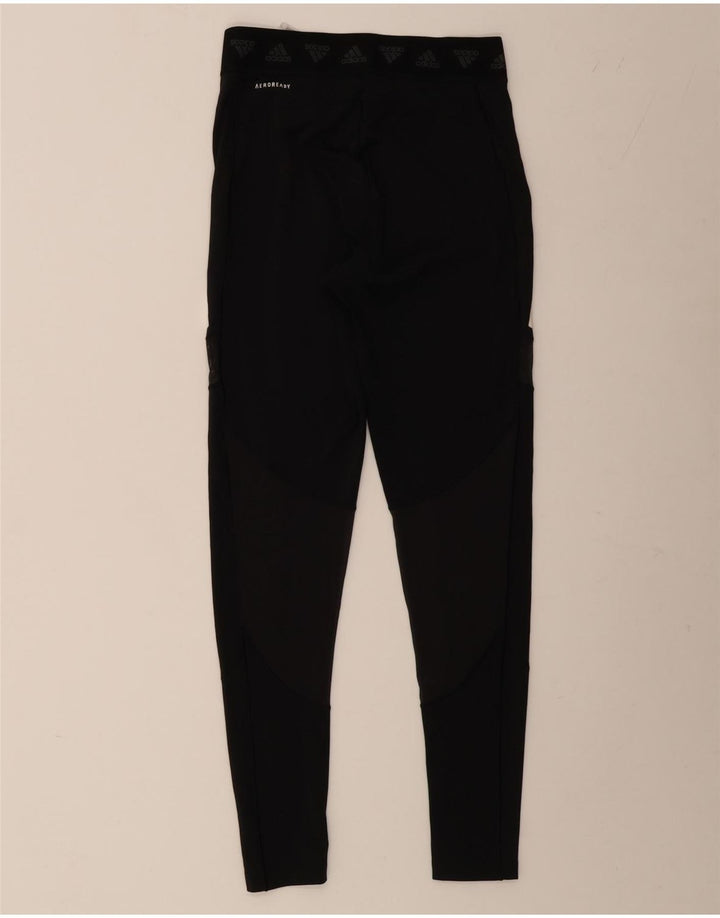 ADIDAS Aeroready Grafiske Leggings til kvinder UK 12/14 Medium Black Polyester
