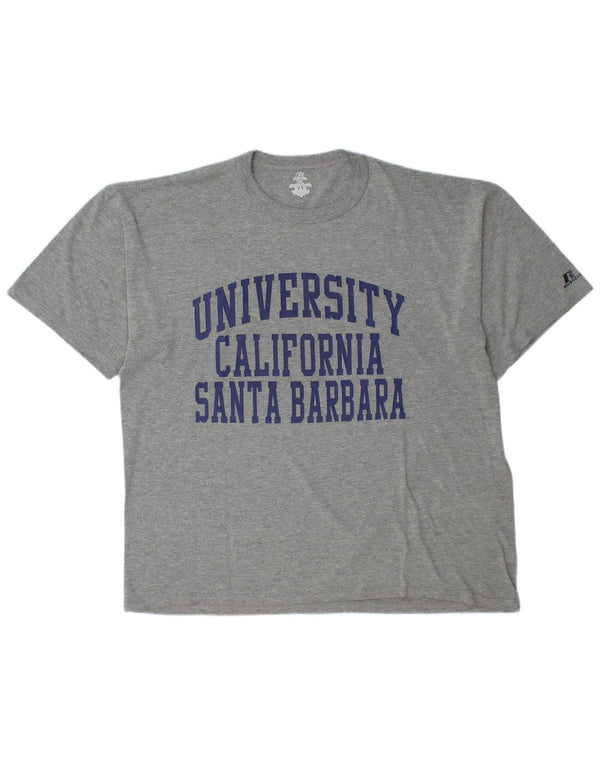 RUSSELL ATHLETIC Herre grafisk T-shirt Top XL Grå Bomuld