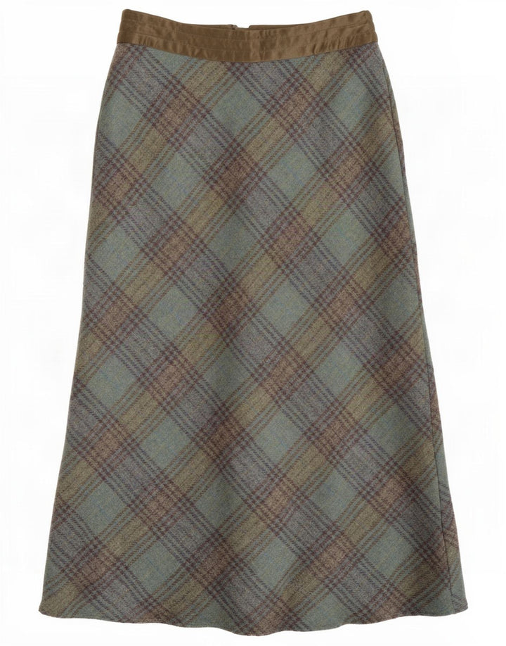 Boden Dame Maxi Nederdel UK 10 Small W27 Green Check