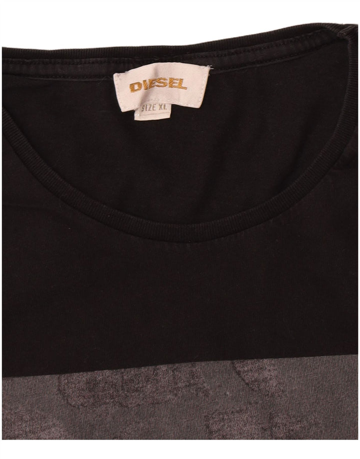 Diesel Herre Grafisk T-Shirt Top XL Sort