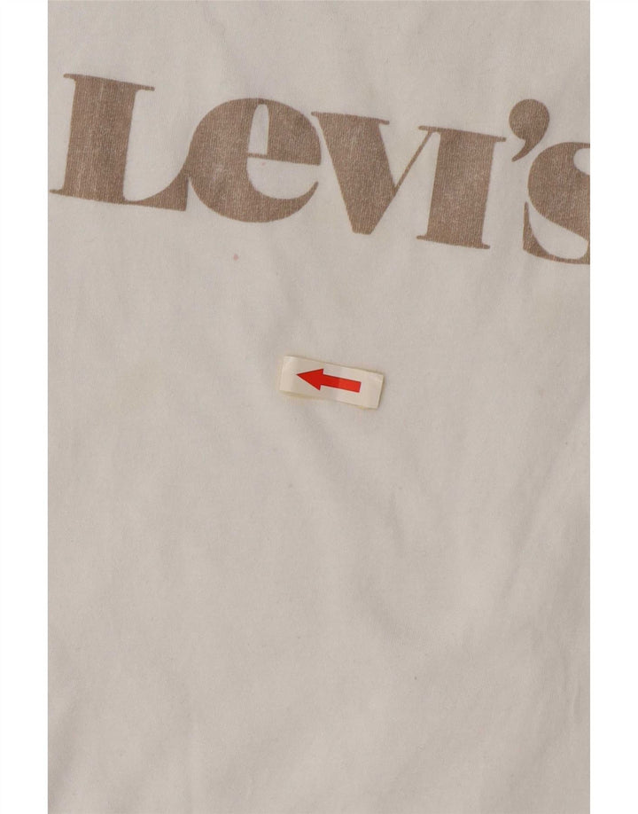 Levi's Dame Grafisk T-Shirt Top UK 10 Small White