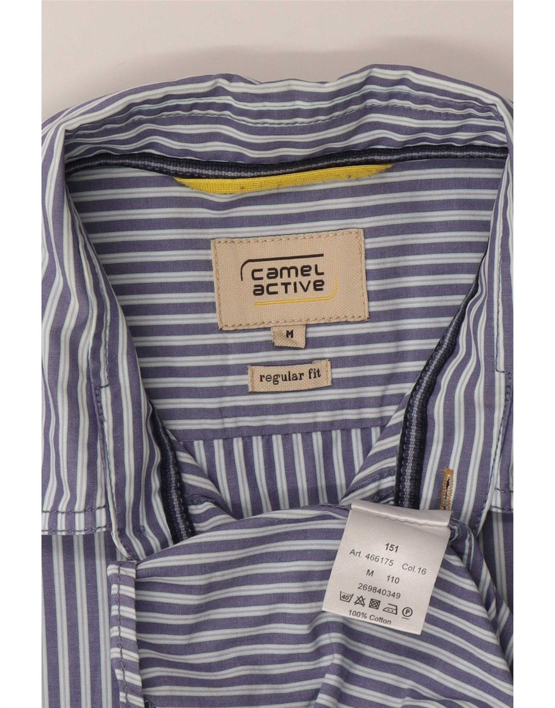 Camel Active Herre kortærmet Regular Fit skjorte Medium Blue Pinstripe