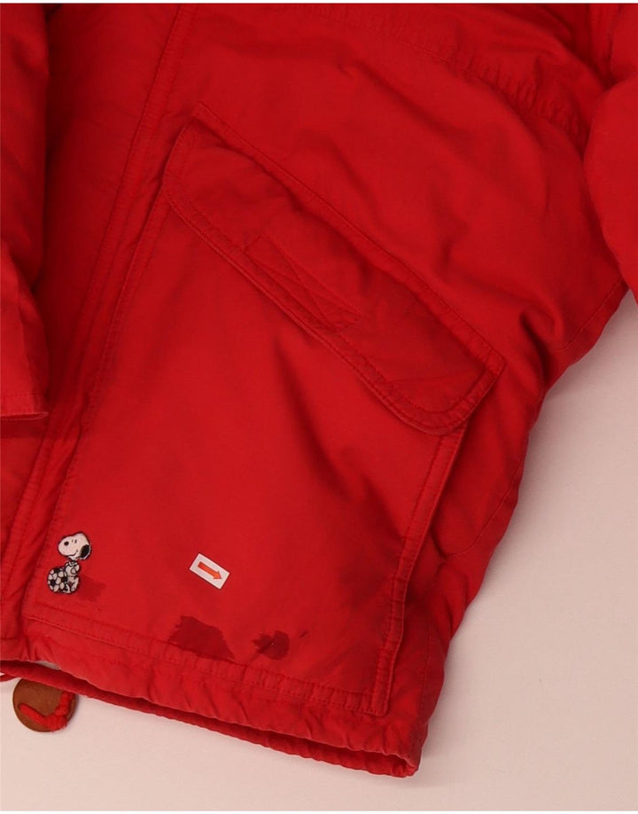CHAMPION Mens Peanuts Padded Jacket UK 42 XL Red Polyamide