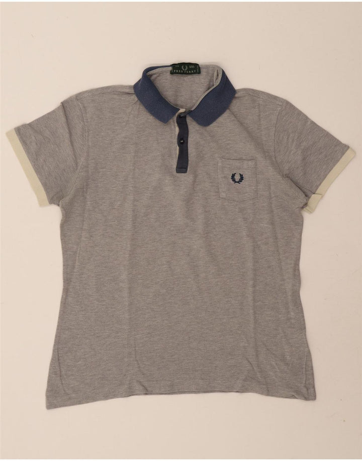 Fred Perry Herre poloshirt 2XL Grå Colourblock Bomuld