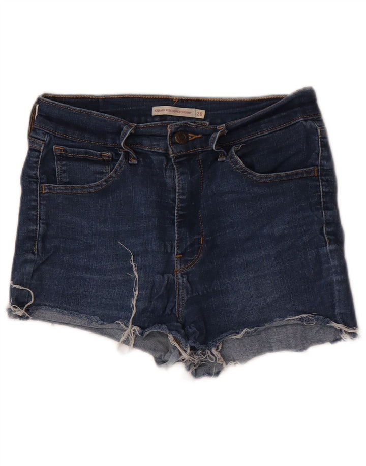 LEVI'S Dame 720 højtaljede denimshorts W28 Mellemblå bomuld