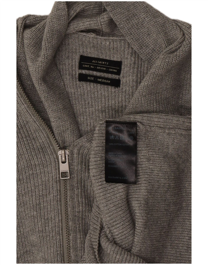 All Saints Herre Cardigan Sweater Medium Grey Bomuld