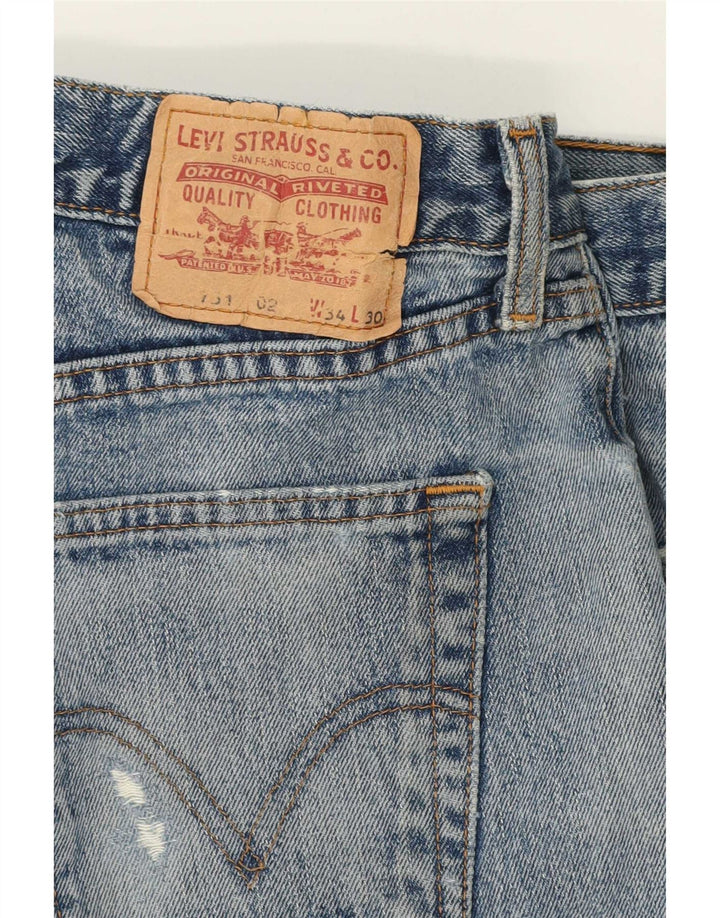 Levi's Herre 751 Distressed Denim Shorts W34 Large Blue