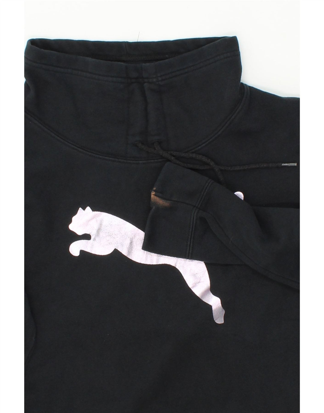 PUMA Womens Graphic Sweatshirt Jumper UK 14 Medium  Black Cotton Vintage Puma and Second-Hand Puma from Messina Hembry 