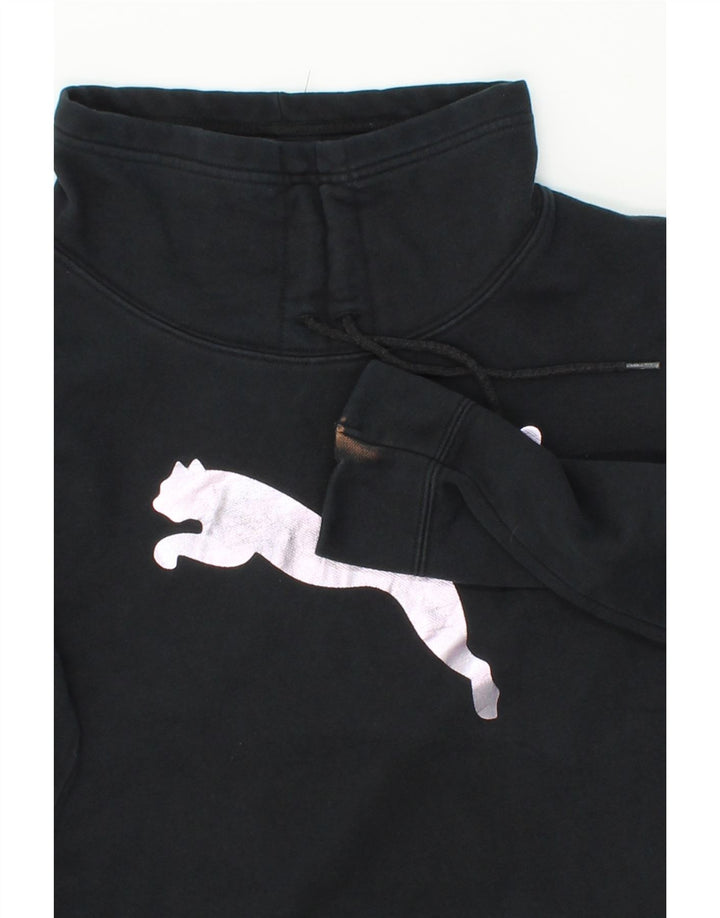 PUMA Womens Graphic Sweatshirt Jumper UK 14 Medium  Black Cotton Vintage Puma and Second-Hand Puma from Messina Hembry 