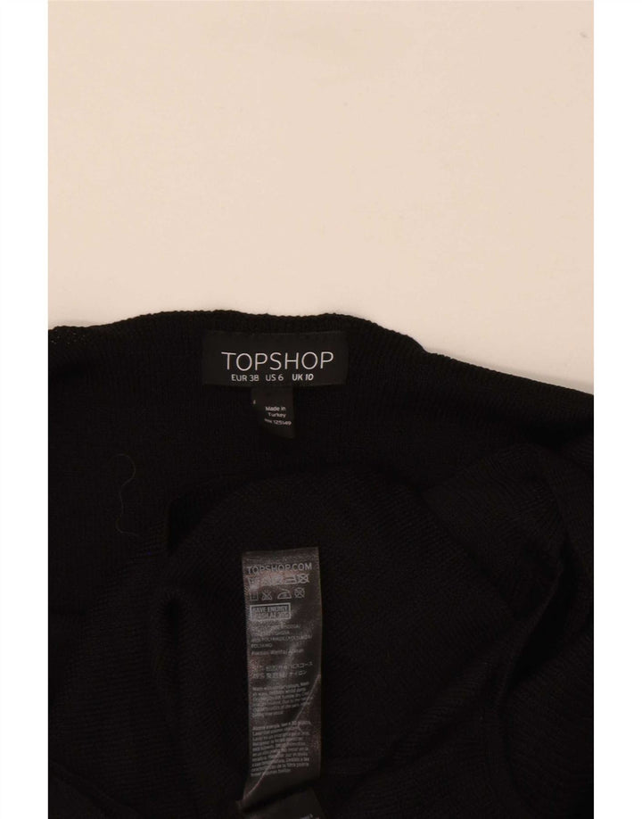 Topshop Dame Off Shoulder Top UK 10 Small Black Viscose