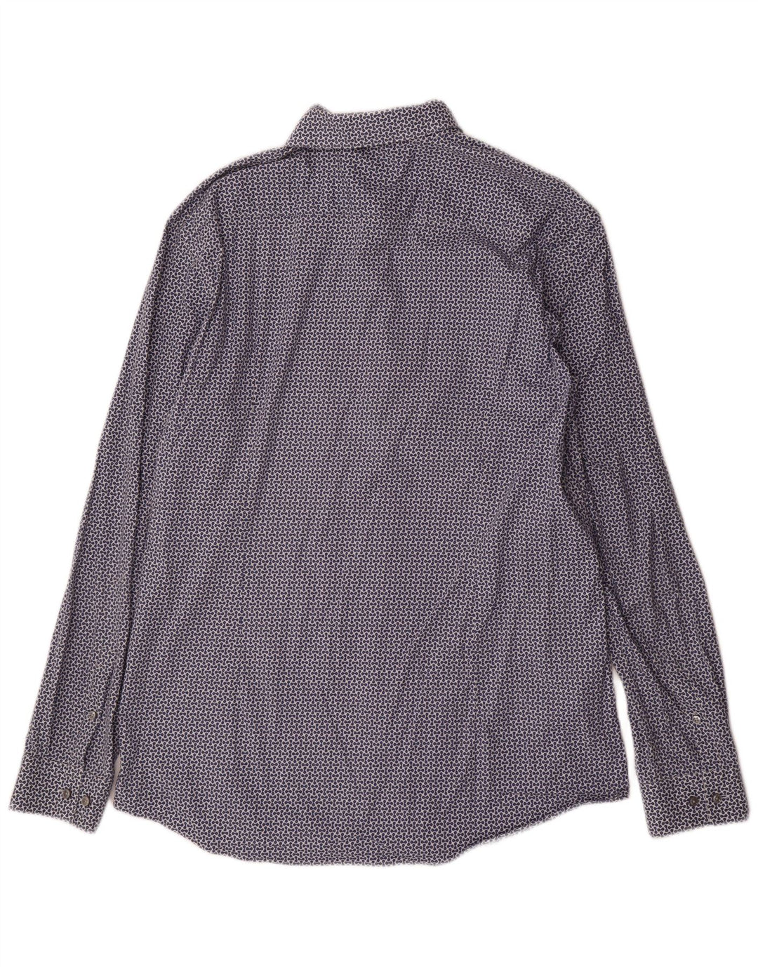 Hugo Boss Herre abstrakt mønster Slim Fit skjorte størrelse 43 17 XL Marineblå