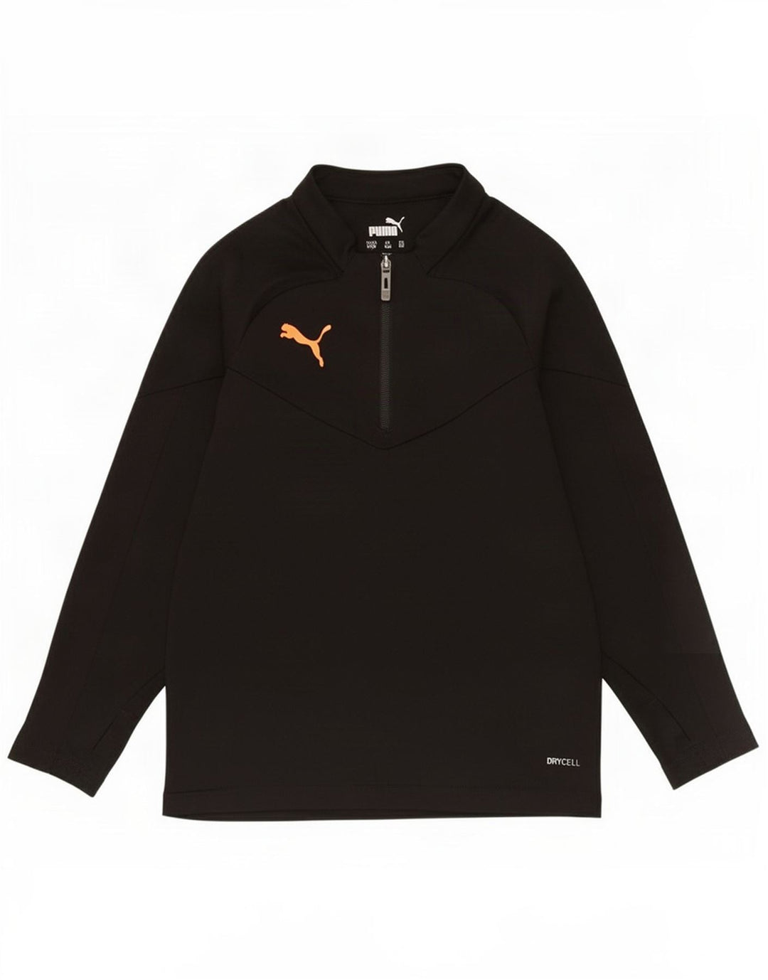 Puma Boys Zip Neck Pullover Træningsdragt Top 7-8 år Sort Polyester