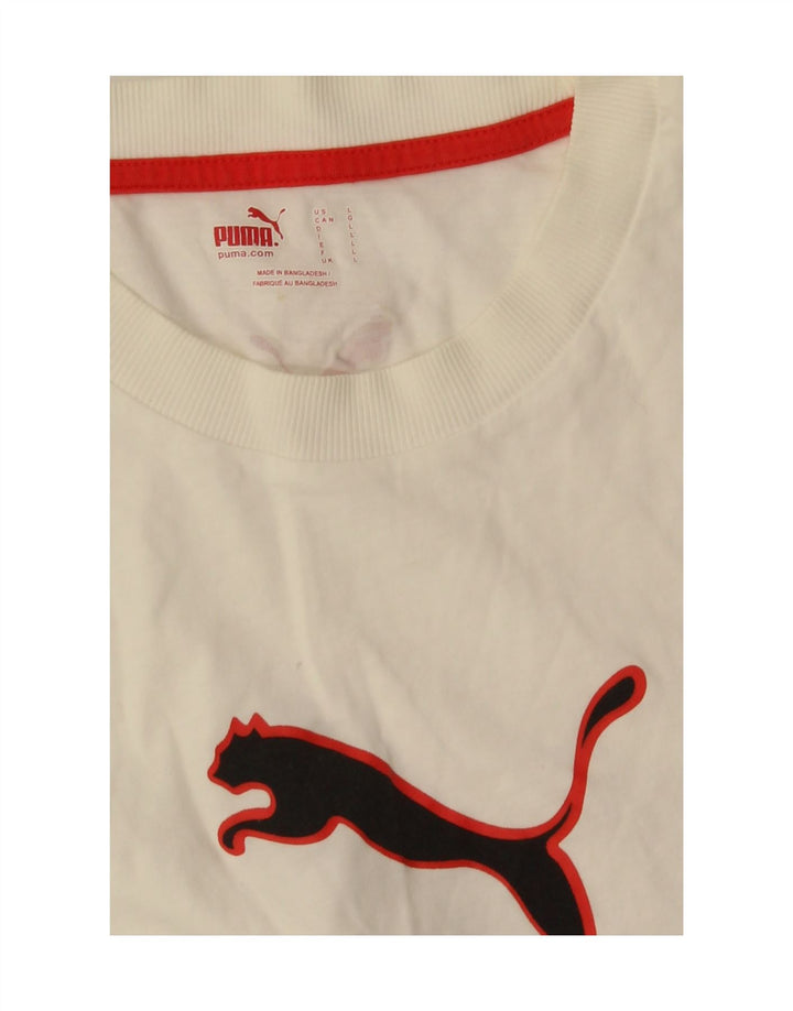 Puma Herre Grafisk T-Shirt Top Stor Hvid
