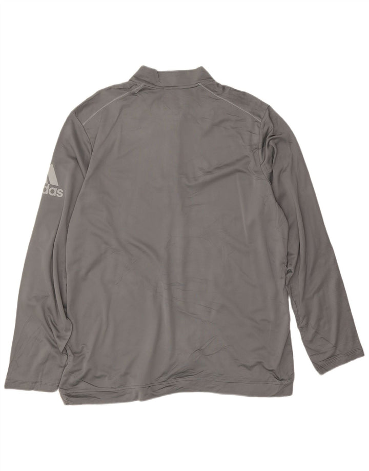 Adidas Herre Climawarm Grafisk Zip Neck Pullover Træningsdragt Top XL Grå