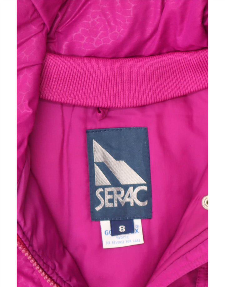 Serac Dame Oversized Skijakke UK 8 Small Pink Cotton