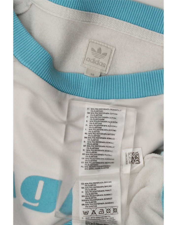 Adidas Graphic Sweatshirt Jumper IT 46 stor hvid polyester