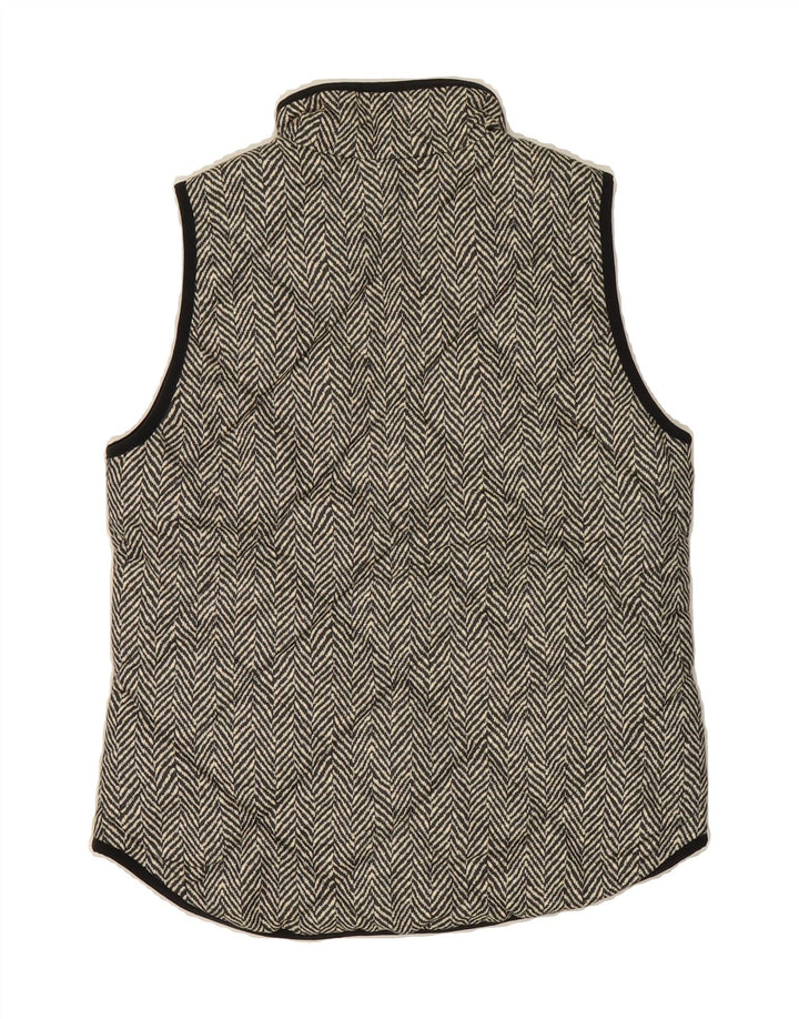 J. CREW Womens Quilted Gilet UK 6 XS Black Herringbone Polyester Vintage J. Crew and Second-Hand J. Crew from Messina Hembry 