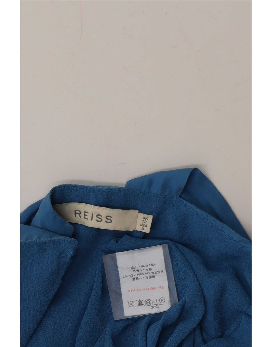 Reiss Dame Playsuit UK 12 Medium Blue Silk