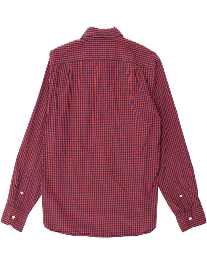 J. CREW Mens Slim Shirt Medium Red Gingham Cotton Vintage J. Crew and Second-Hand J. Crew from Messina Hembry 