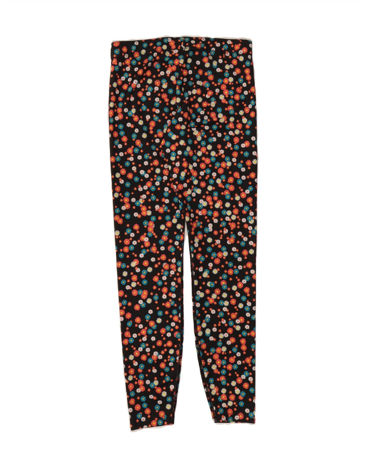 NIKE Womens Leggings UK 12 Medium  Black Floral Polyester Vintage Nike and Second-Hand Nike from Messina Hembry 