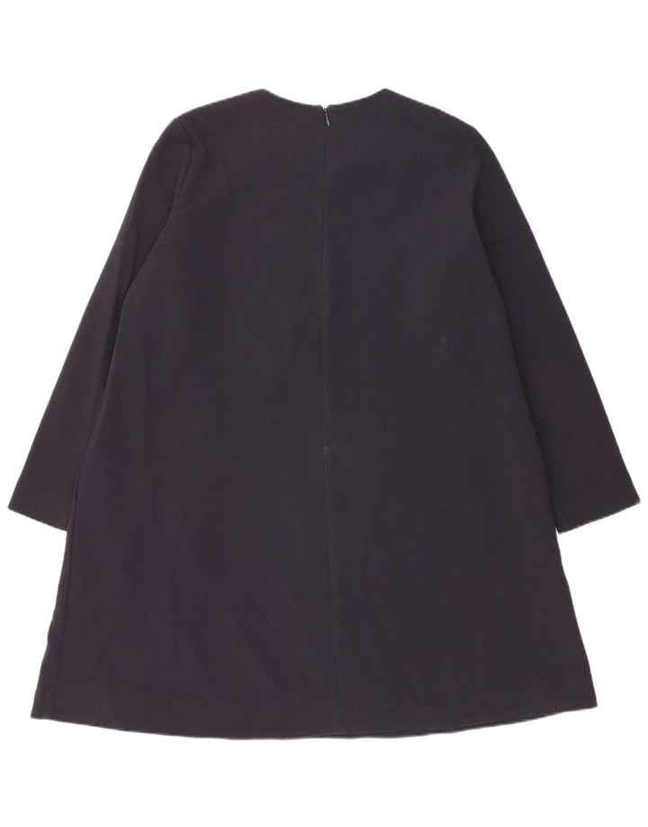 Cos Langærmet A-line kjole til kvinder EU 38 Medium Navy Blue Polyester