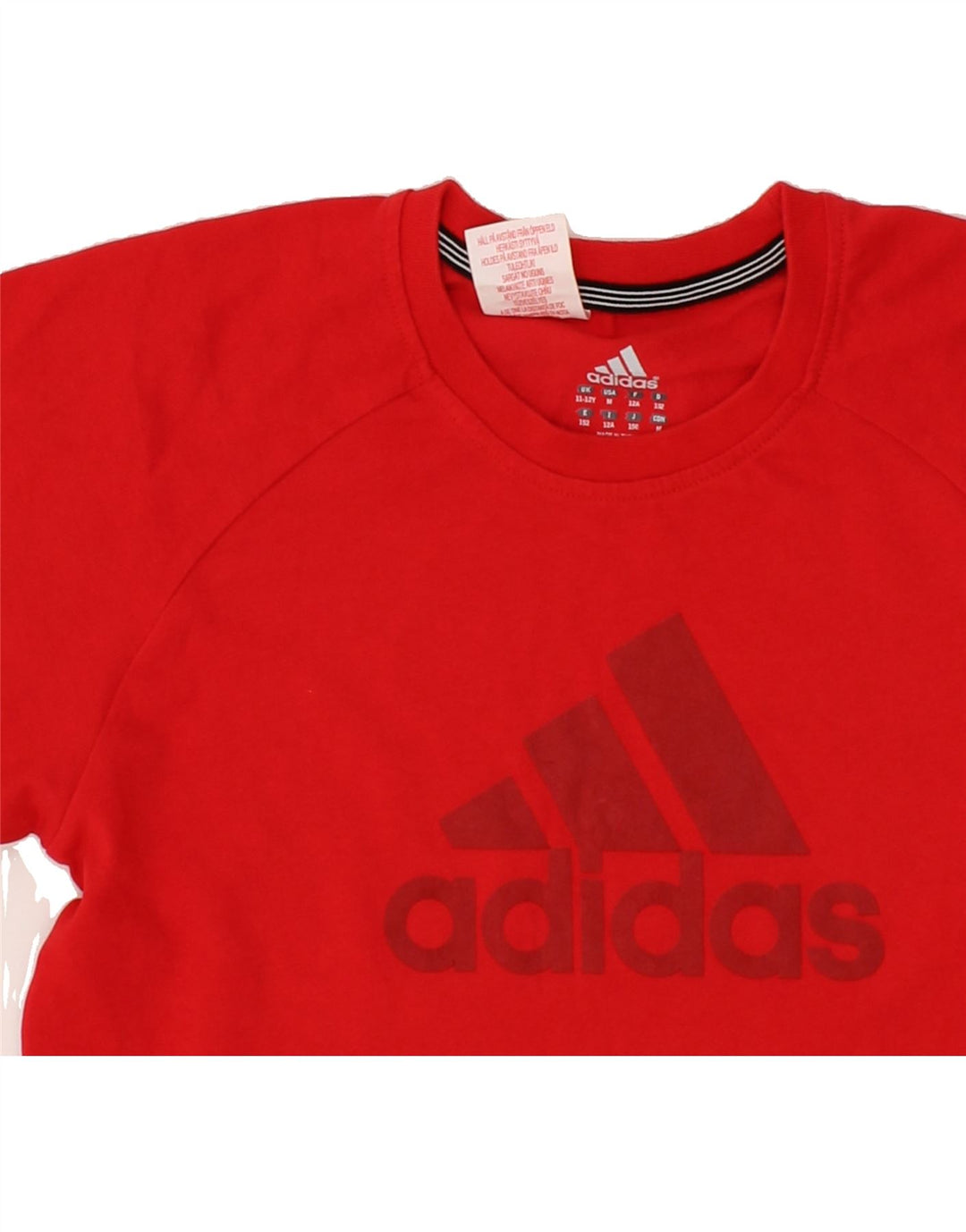 ADIDAS Boys Graphic T-Shirt Top 11-12 Years Red Vintage Adidas and Second-Hand Adidas from Messina Hembry 