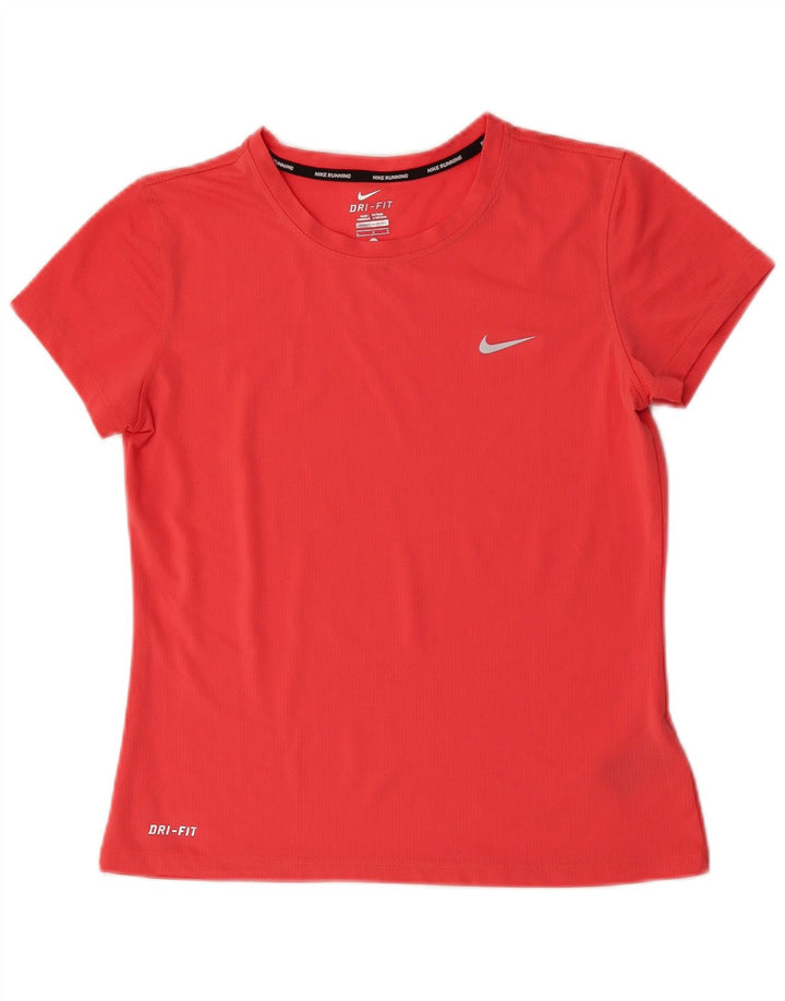 Nike Dame Dri Fit Crop T-Shirt Top UK 14 Stor Pink Polyester