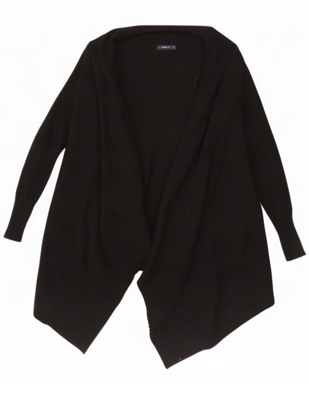 Zara Womens Open Cardigan Sweater UK 12 Medium Black Viscose
