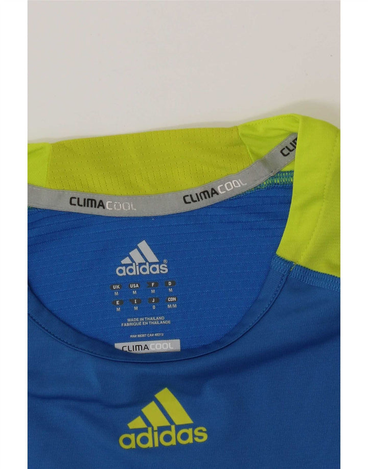 Adidas Herre Climacool T-Shirt Top Medium Blue Colourblock