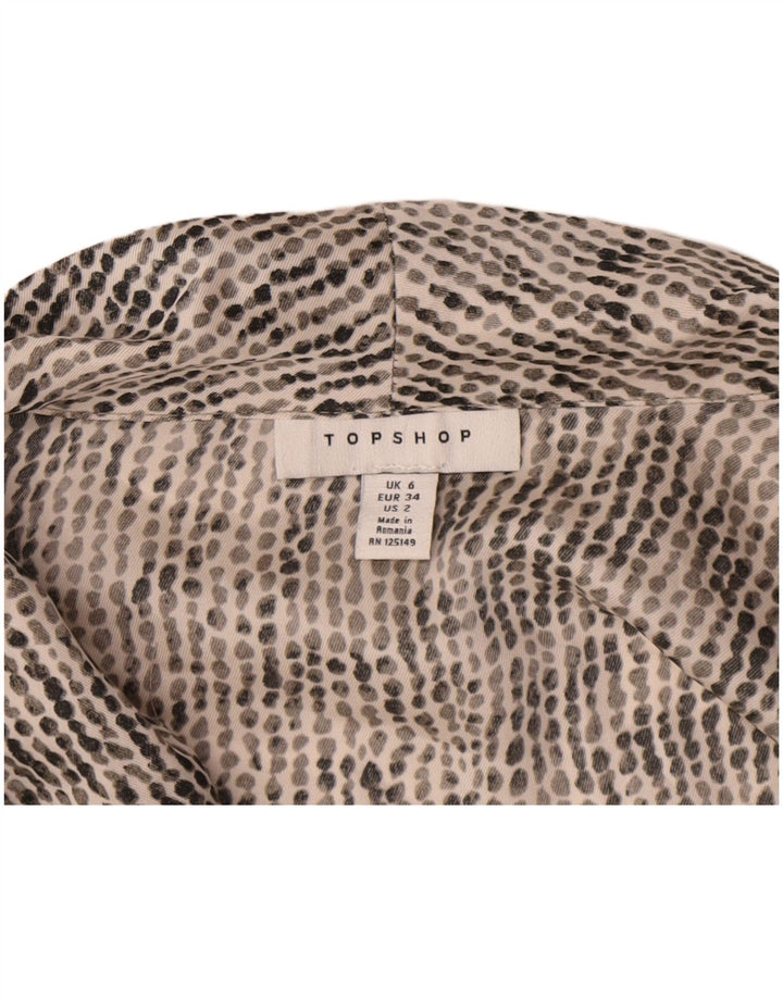 Topshop Dame Oversized skjortebluse UK 6 XS Multifarvet Plettet