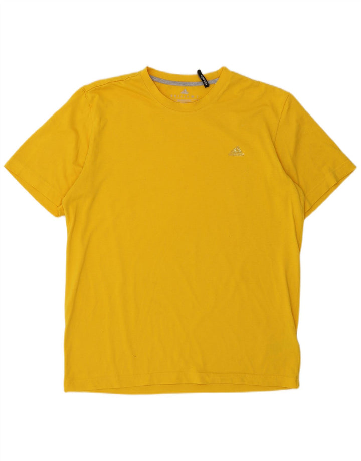 ADIDAS Mens Climalite T-Shirt Top Large Yellow Polyester