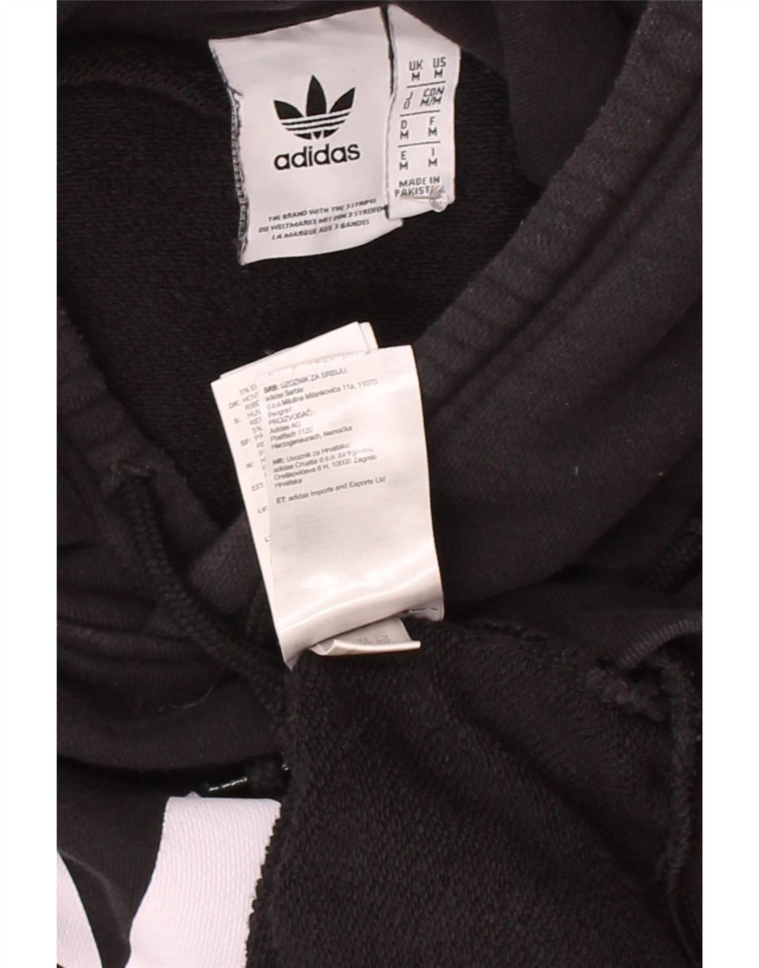 ADIDAS Mens Graphic Hoodie Jumper Medium Black Cotton