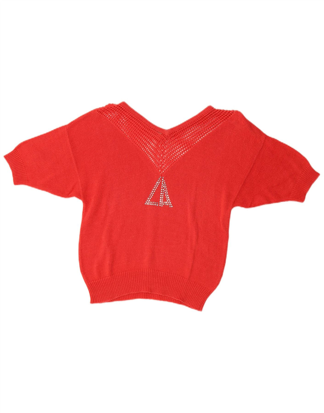 Loris Azzaro Dame Crop V-hals sweater EU 40 Medium Rød