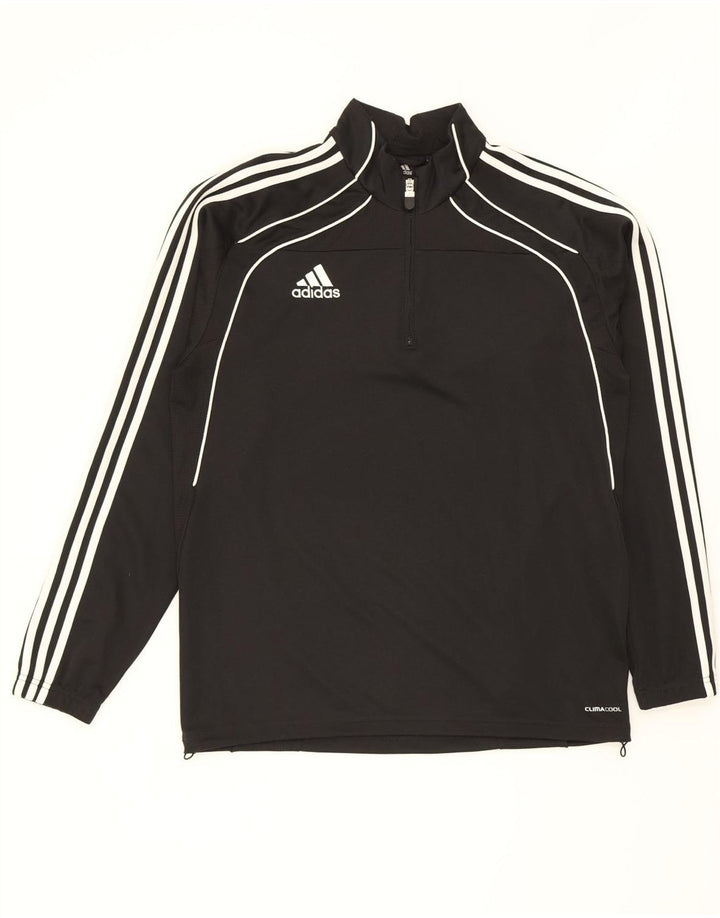ADIDAS Mens Climacool Zip Neck Pullover Tracksuit Top UK 42/44 Large Black Vintage Adidas and Second-Hand Adidas from Messina Hembry 