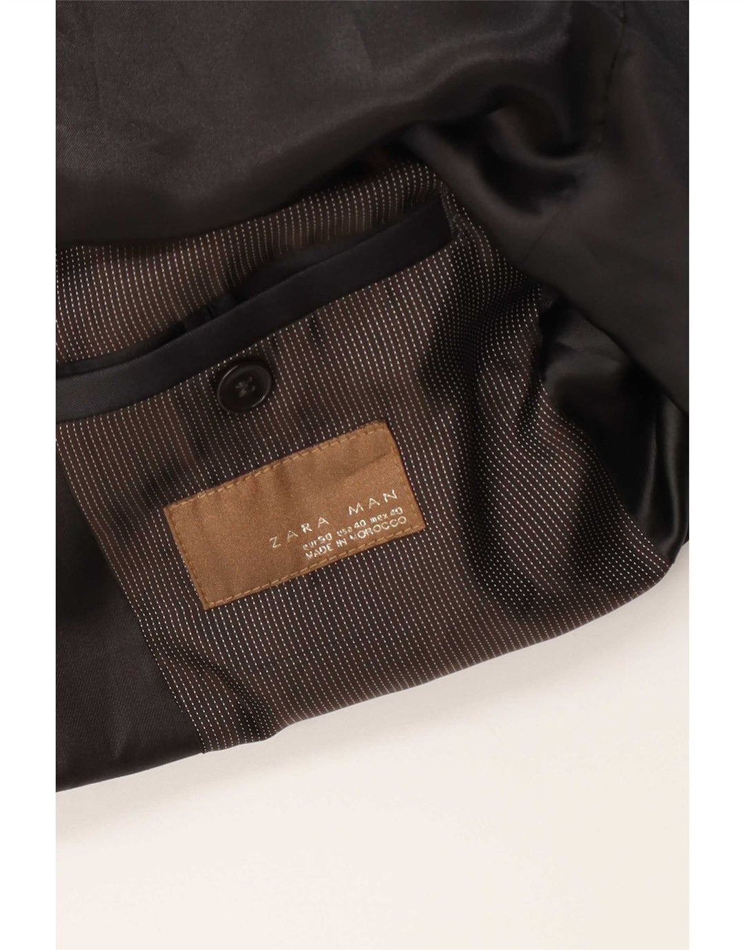 Zara Herre 2-knaps blazerjakke EU 50 Medium Brun