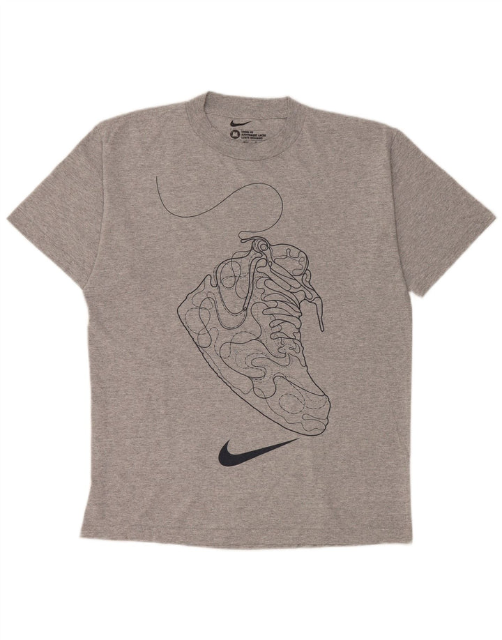 Nike Herre Loose Fit grafisk T-shirt Top Medium Grey Flecked Bomuld