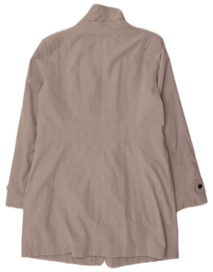 Dkny Womens Trench Coat UK 14 Medium Grå Polyester