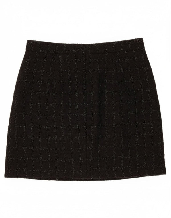 Warehouse Dame Mini-nederdel UK 10 Small W28 Black Check Polyester
