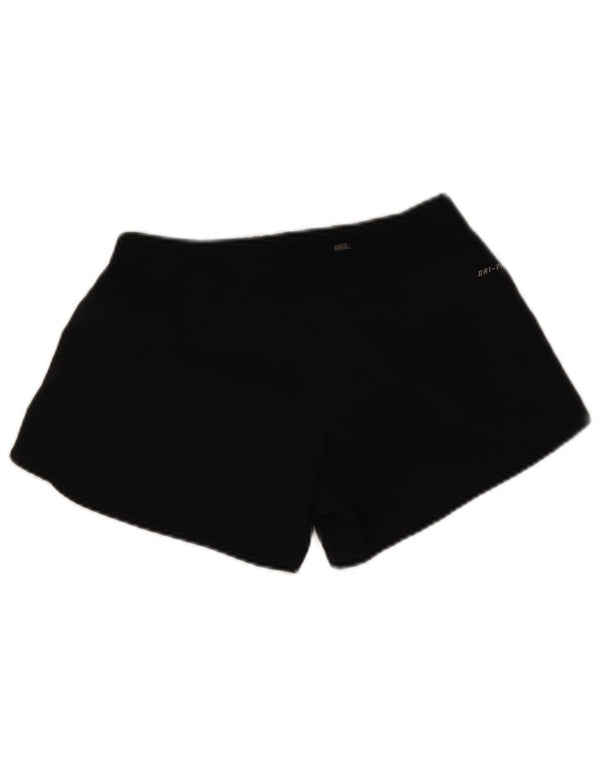 Nike Dame Dri Fit Sports Shorts UK 10 Small Black Polyester