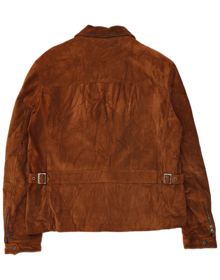 VINTAGE herre ruskindsjakke IT 52 XL brunt læder