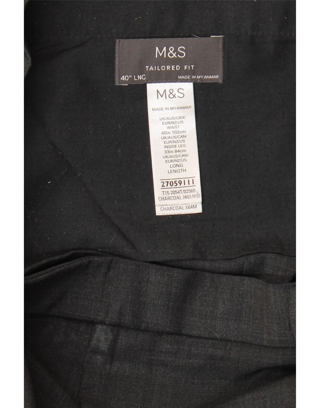 Marks & Spencer Herre Skræddersyet Fit Slim Suit Bukser W40 L33 Grå Uld