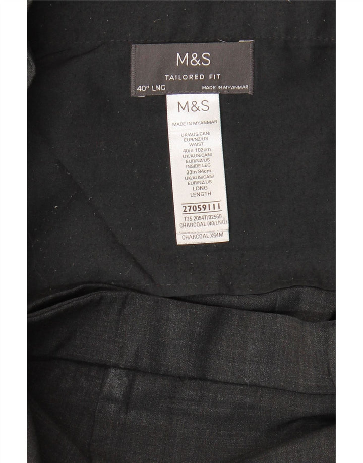 Marks & Spencer Herre Skræddersyet Fit Slim Suit Bukser W40 L33 Grå Uld