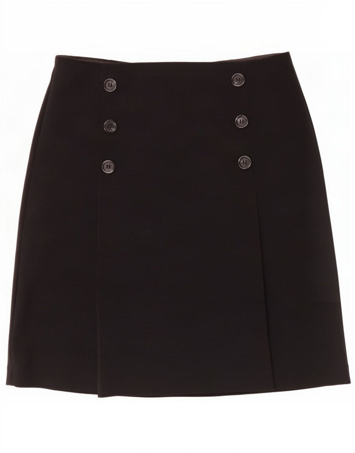 Marks & Spencer A-line nederdel til kvinder UK 12 Medium W30 Sort polyester