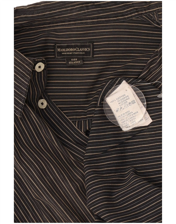 Marlboro Classics herreskjorte 2XL sortstribet bomuld