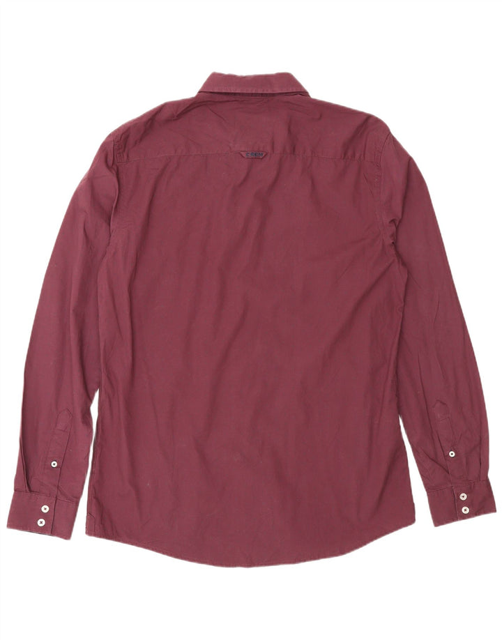 Besætningstøj Herre Slim Fit skjorte Medium Burgundy plettet