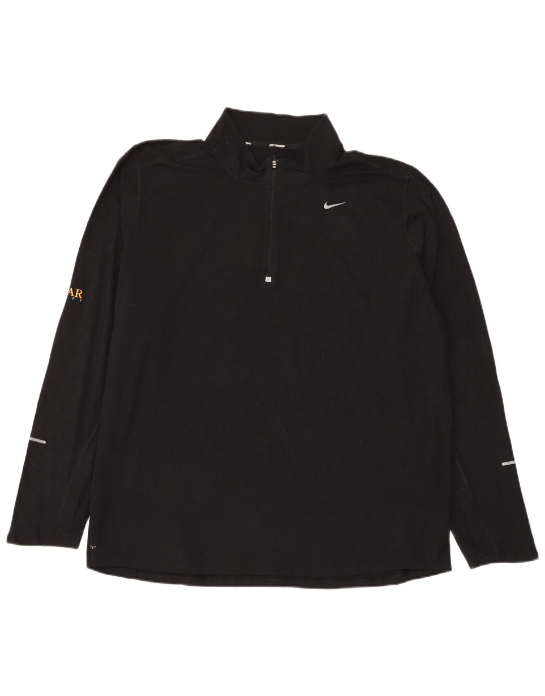 Nike Herre Dri Fit Pullover med lynlås-hals træningsdragt Top 2XL sort polyester