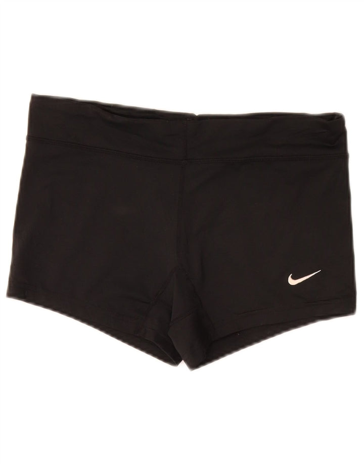 NIKE Dri Fit sportsshorts til kvinder UK 10 Lille sort polyester