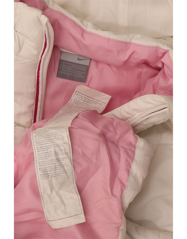 NIKE Polstret hættejakke til piger 8-9 år Lille hvid polyester