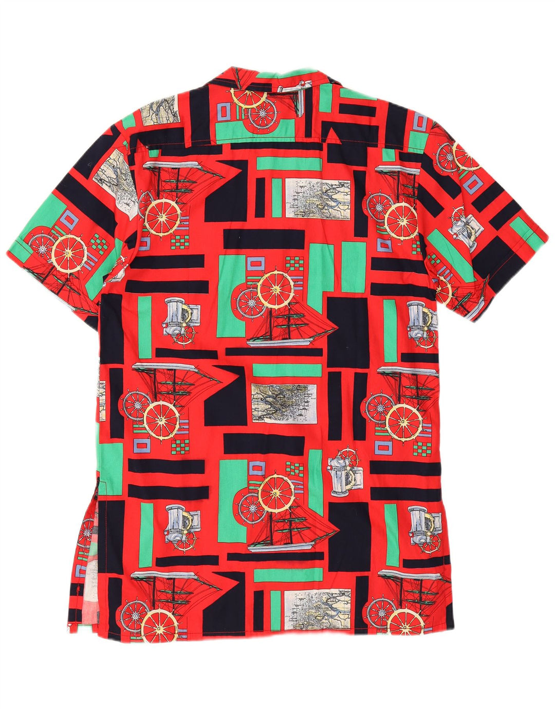 Confezioni Di Lusso Kvinders grafisk skjortekjole UK 12 Medium Rød Patchwork